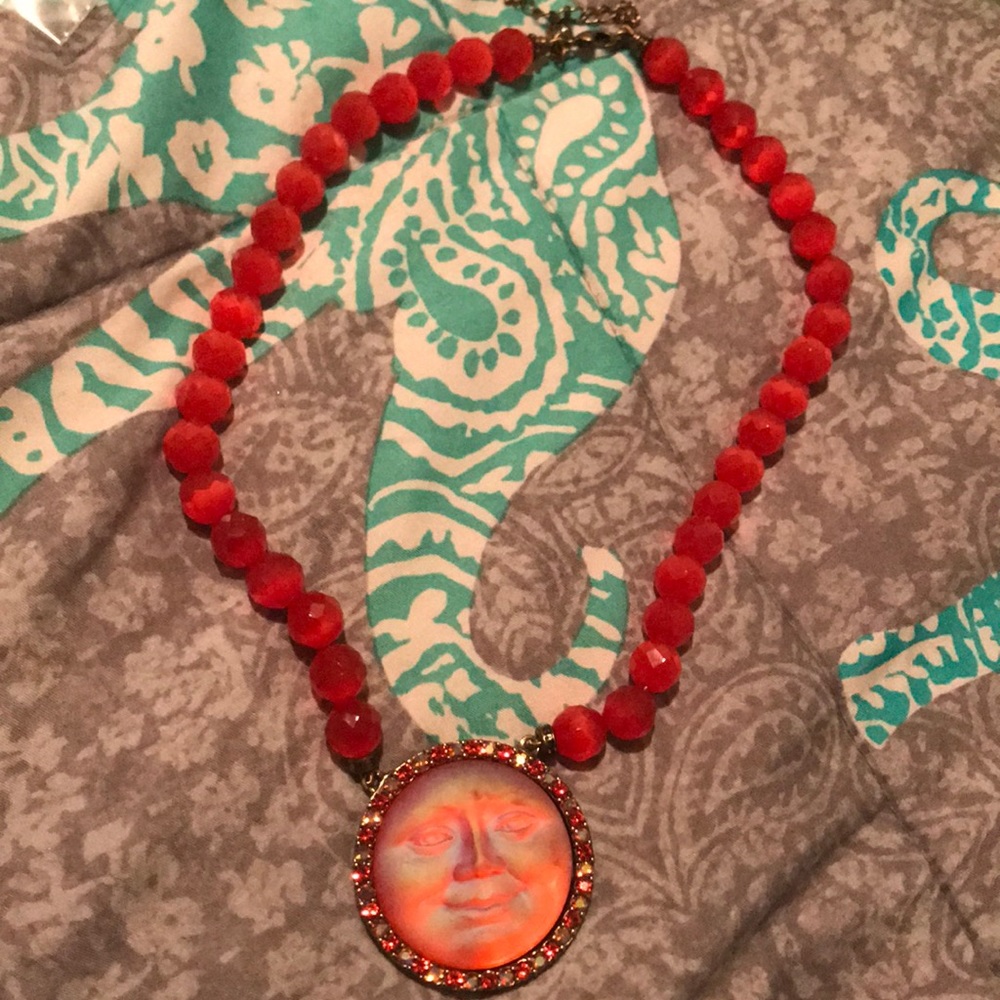 KIRKS FOLLY orange seaview moon necklace.